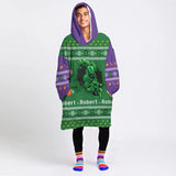 Personalized Green Incredible Green Huge Superhero Snug Oversized Wearable Hoodie Blanket