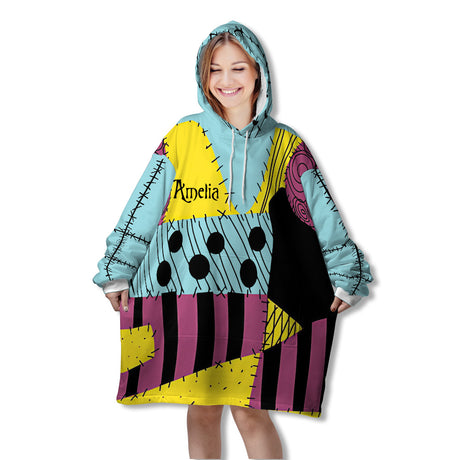 Personalized Snug Oversized Sherpa Wearable Sally The Nightmare Before Christmas Hoodie Blanket