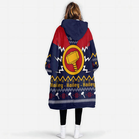 Personalized Super Heroes Snug Oversized Wearable Hoodie Blanket