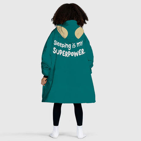 Personalized Snug Oversized Sherpa Wearable Snorlax - PK Hoodie Blanket