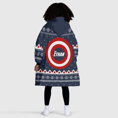 Personalized Super Heroes Snug Oversized Wearable Hoodie Blanket