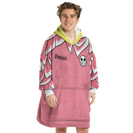 Personalized Snug Oversized Sherpa Wearable Pirate Anime Hoodie Blanket