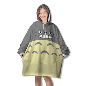 Personalized Snug Oversized Sherpa Wearable My Neighbor Totoro Studio Ghibli Hoodie Blanket