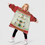 Personalized Face & Name ELF Family Snug Oversized Wearable Hoodie Blanket