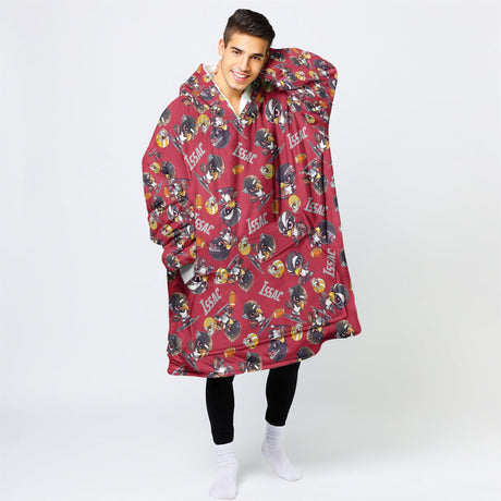 Personalized Atlanta Football Snug Oversized Wearable Hoodie Blanket