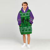 Personalized Green Incredible Green Huge Superhero Snug Oversized Wearable Hoodie Blanket