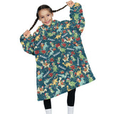 Personalized Christmas Dinosaur Snug Oversized Wearable Hoodie Blanket