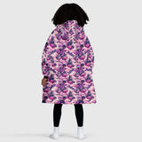 Personalized Floral Haunted House Snug Oversized Wearable Hoodie Blanket