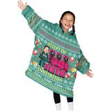 Personalized Face & Name Game Accept the Invitation Xmas Snug Oversized Wearable Hoodie Blanket