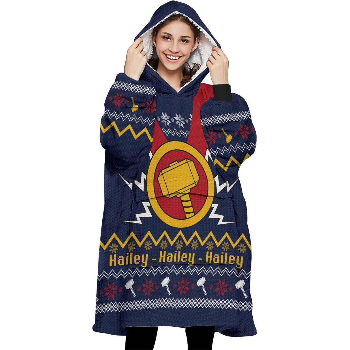 Personalized Super Heroes Snug Oversized Wearable Hoodie Blanket