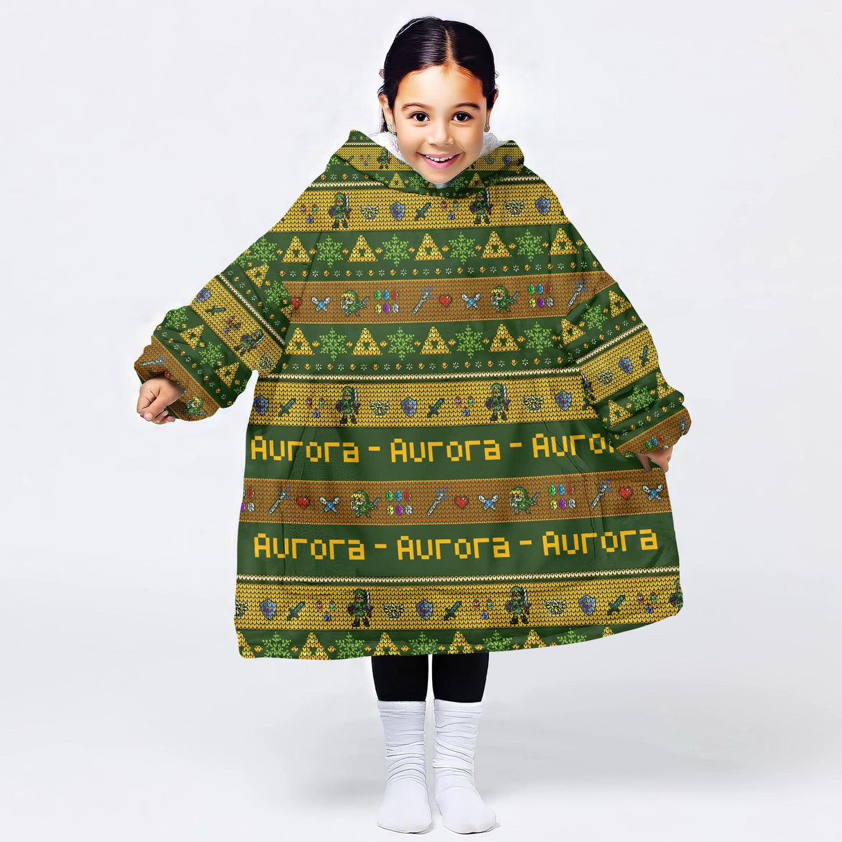 Personalized Link Adventure Zelda Snug Oversized Wearable Hoodie Blanket