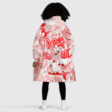 Personalized Pink Sneaker Snug Oversized Wearable Hoodie Blanket