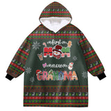 Personalized 1st Mom Now Grandma Christmas Snug Oversized Wearable Hoodie Blanket