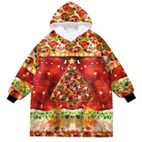 Personalized Christmas Serving Up Holiday Cheer Snug Oversized Wearable Hoodie Blanket