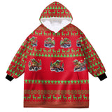 Personalized Christmas Monster Truck Snug Oversized Wearable Hoodie Blanket