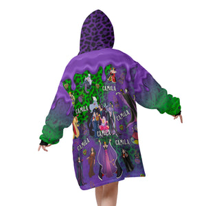 Personalized Snug Sherpa Oversized Wearable Halloween Disney Villain Characters Hoodie Blanket