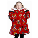 Custom Personalized Adorable Chibi Anime Snug Oversized Wearable Hoodie Blanket