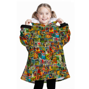 Personalized Snug Oversized Sherpa Wearable Horror Movie Posters Halloween Hoodie Blanket