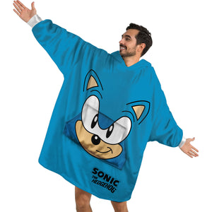 Personalized Snug Oversized Sherpa Wearable Sonic Boys Hoodie Blanket