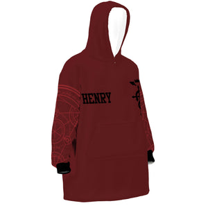 Personalized Snug Oversized Sherpa Wearable Edward Elric - Fullmetal Alchemist Hoodie Blanket