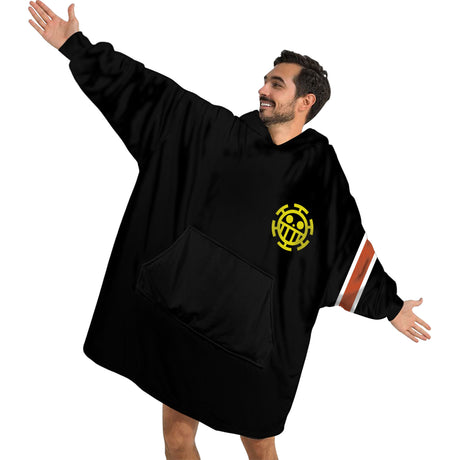Personalized Snug Oversized Sherpa Wearable Law Timeskip Dressrosa One Piece Corazon Hoodie Blanket