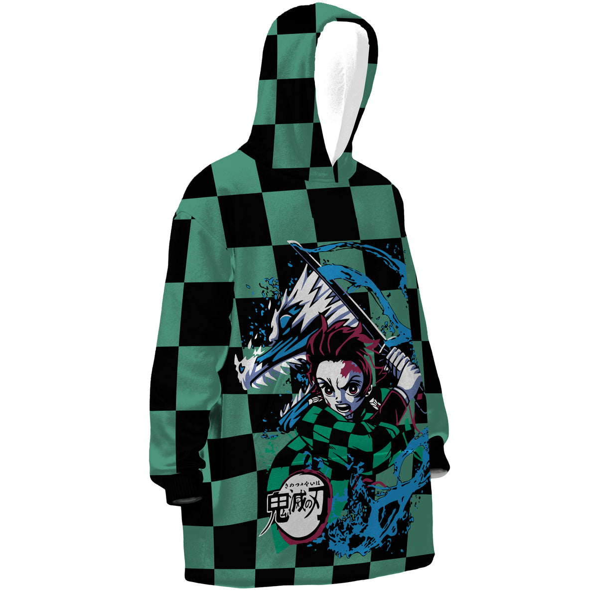 Personalized Snug Oversized Sherpa Wearable Tanjiro Kamado Demon Slayer Hoodie Blanket