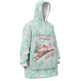 Personalized It's The Most Wonderful Time Christmas Snug Oversized Wearable Hoodie Blanket