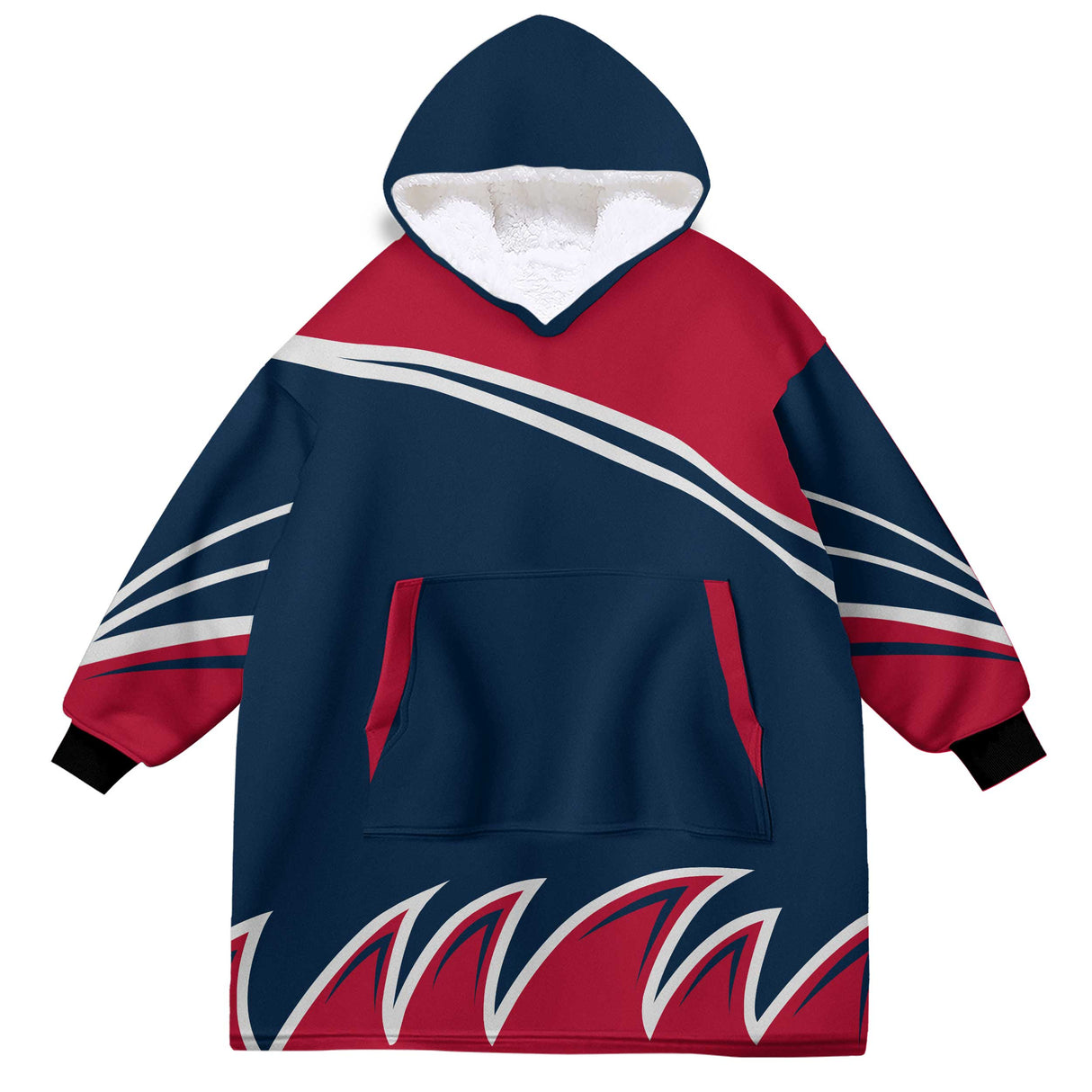 Personalized Snug Oversized Sherpa Wearable New England Football Hoodie Blanket