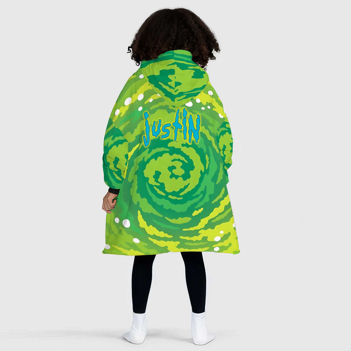 Personalized Snug Oversized Sherpa Wearable Rick and Morty Hoodie Blanket
