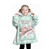 Personalized It's The Most Wonderful Time Christmas Snug Oversized Wearable Hoodie Blanket