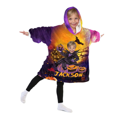 Custom Personalized Halloween Snug Oversized Wearable Hoodie Blanket