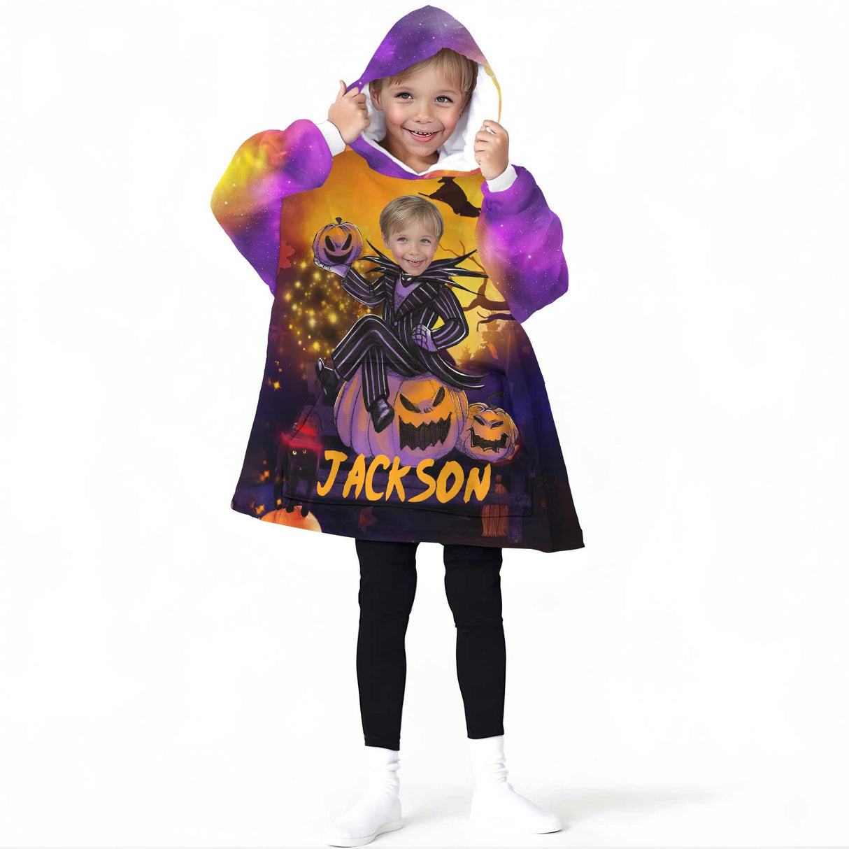 Custom Personalized Halloween Snug Oversized Wearable Hoodie Blanket