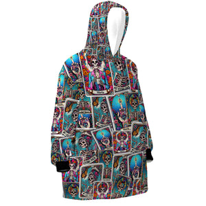 Personalized Snug Oversized Sherpa Wearable Tarot Card Halloween My Last Flying Fck Hoodie Blanket