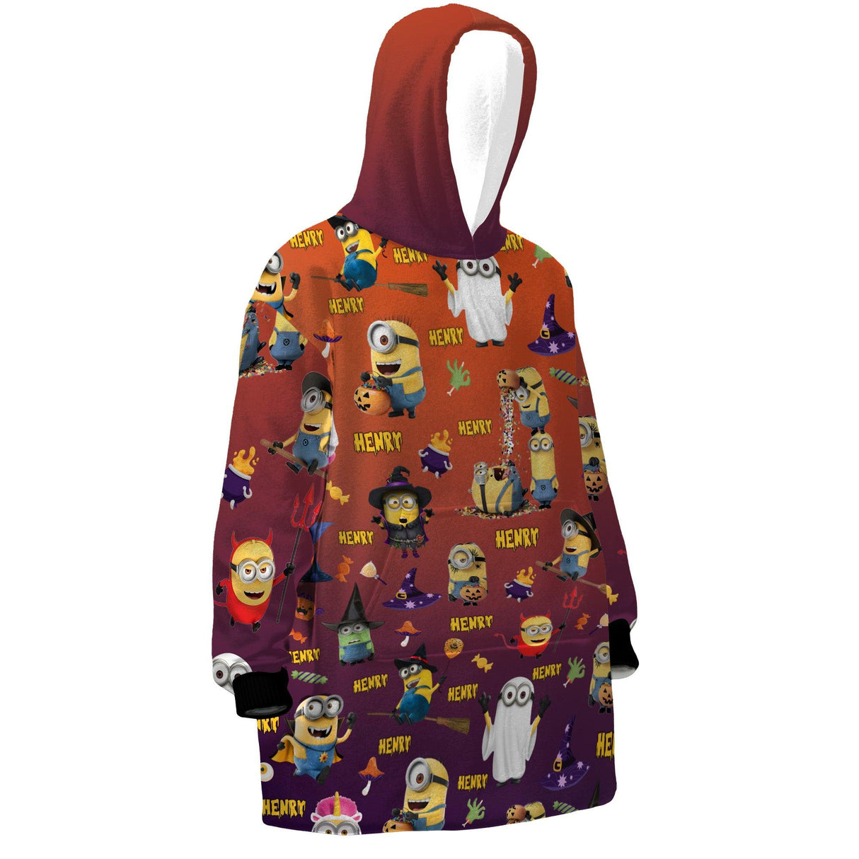 Custom Personalized Halloween Snug Oversized Wearable Hoodie Blanket