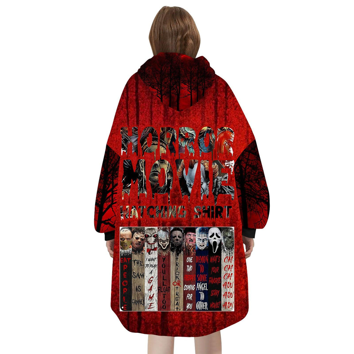 Custom Personalized Halloween Snug Oversized Wearable Hoodie Blanket