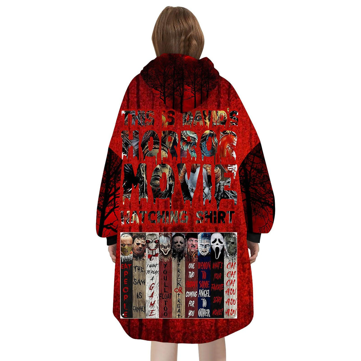 Custom Personalized Halloween Snug Oversized Wearable Hoodie Blanket