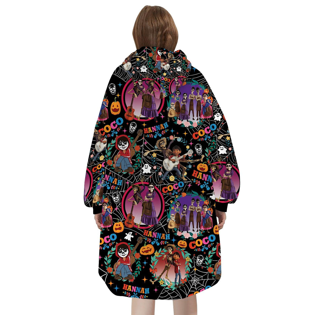 Custom Personalized Halloween Spooky Vibes Snug Oversized Wearable Hoodie Blanket