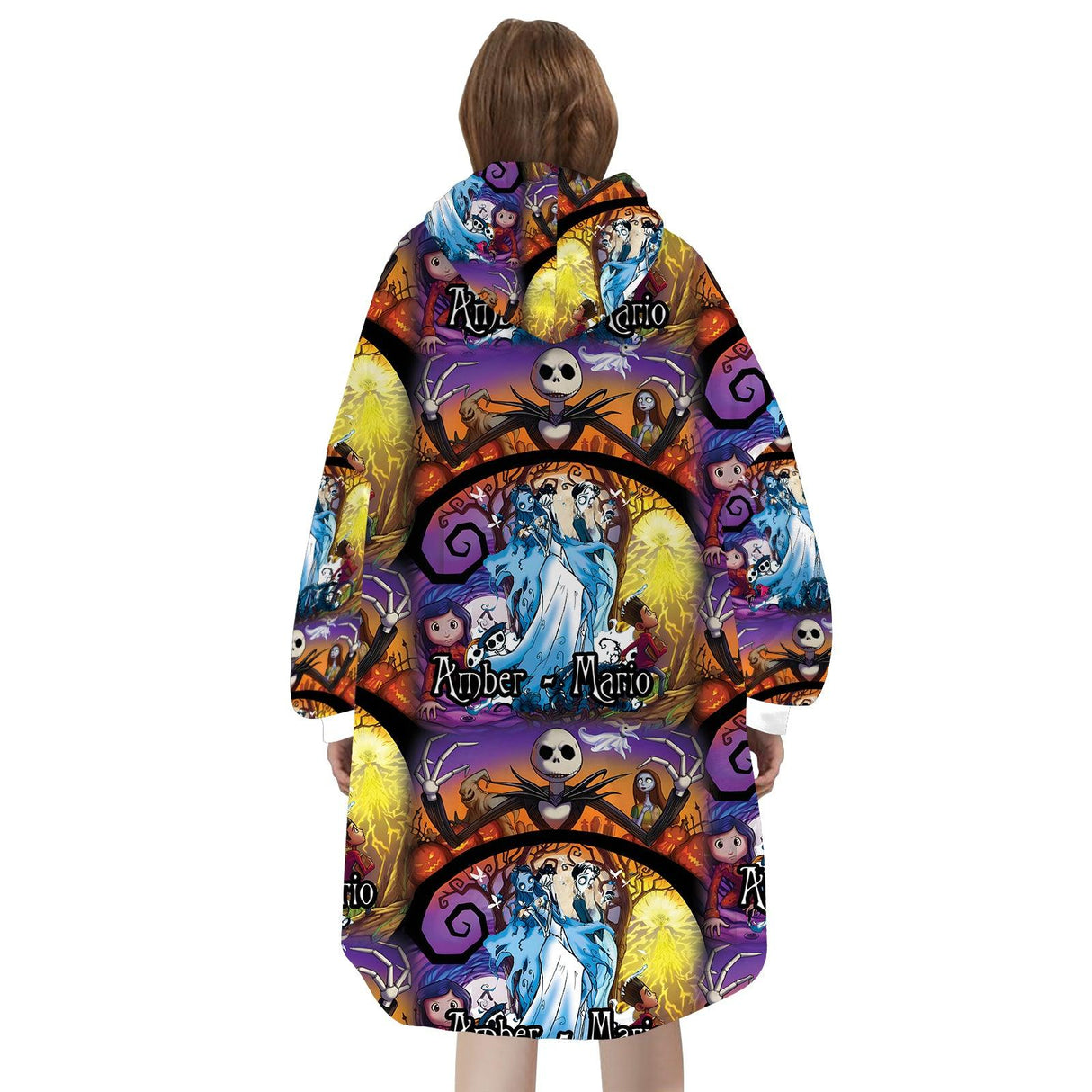 Custom Personalized Halloween Night Before Christmas Snug Oversized Wearable Hoodie Blanket