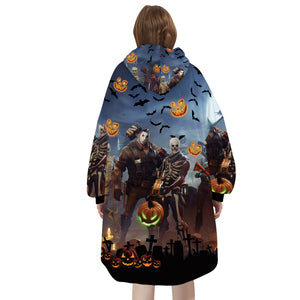Personalized Snug Oversized Sherpa Wearable Fortnite Game Halloween Hoodie Blanket