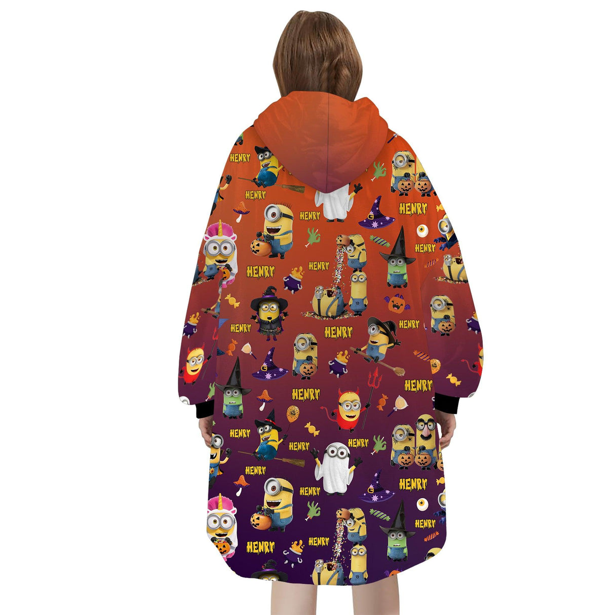 Custom Personalized Halloween Snug Oversized Wearable Hoodie Blanket