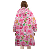 Custom Personalized Y2K Retro Trendy Dolls Christmas Cookies Snug Oversized Wearable Hoodie Blanket