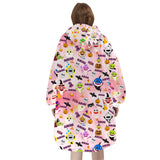 Custom Personalized Shark Halloween Girl Snug Oversized Wearable Hoodie Blanket