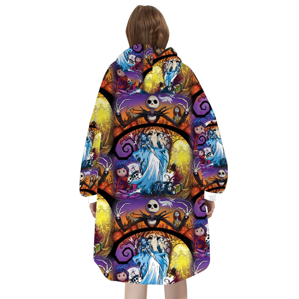 Custom Personalized Halloween Night Before Christmas Snug Oversized Wearable Hoodie Blanket