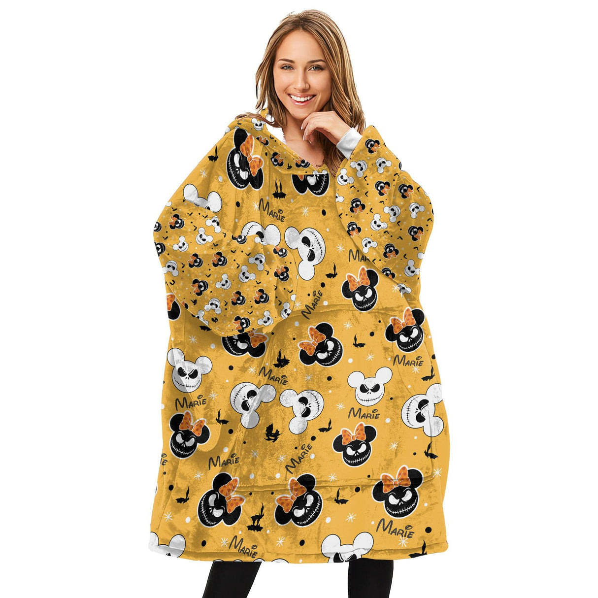 Custom Personalized Cartoon Mouse Halloween Snug Oversized Wearable Hoodie Blanket