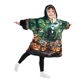 Personalized Rick And Morty The Nightmare Before Christmas Halloween Snug Oversized Wearable Hoodie Blanket