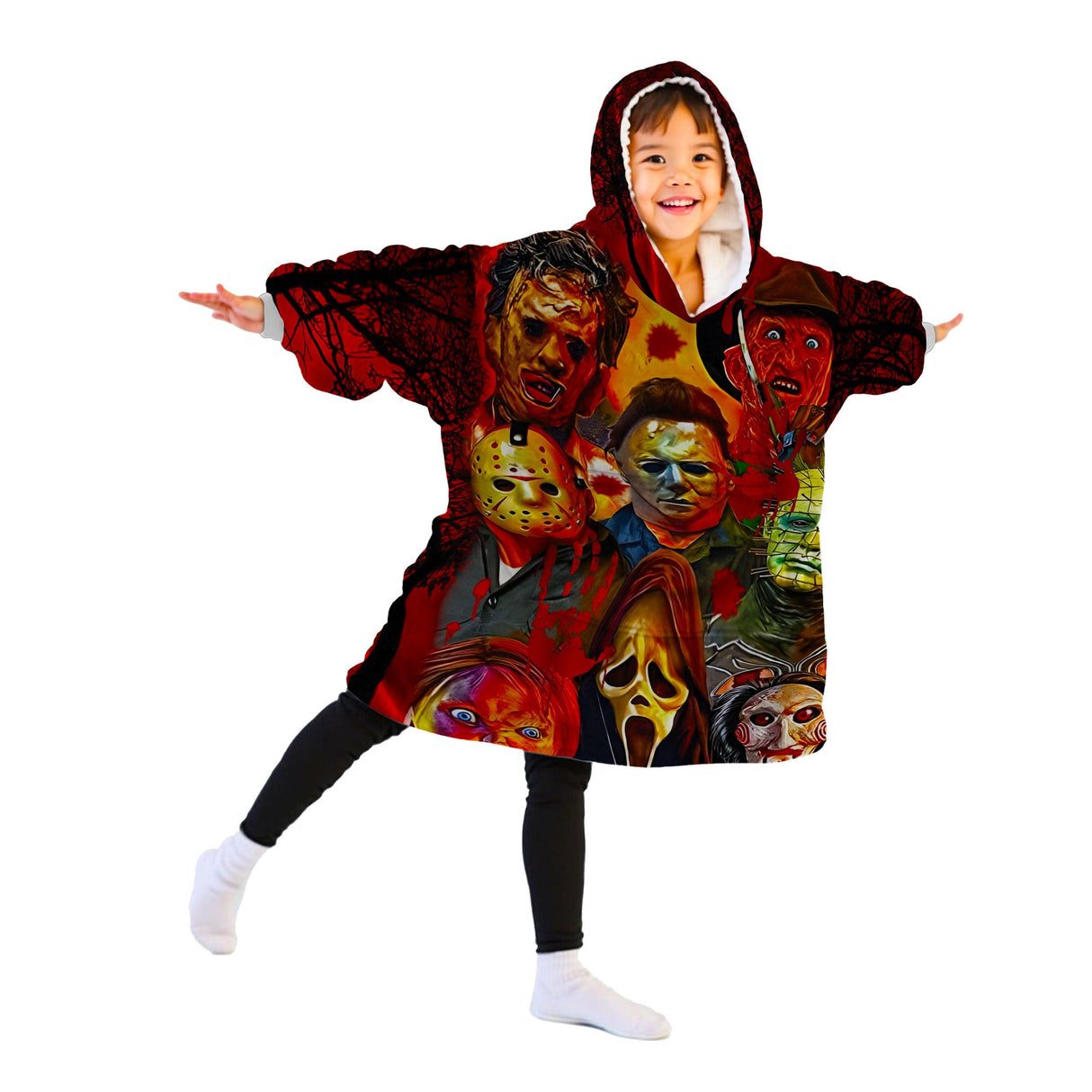 Custom Personalized Halloween Snug Oversized Wearable Hoodie Blanket