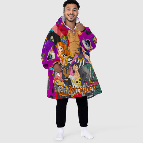 Personalized Snug Oversized Sherpa Wearable One Piece Halloween Hoodie Blanket