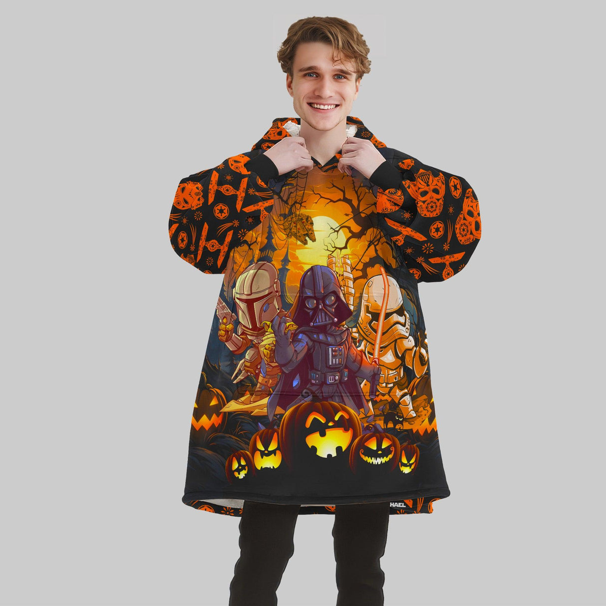 Custom Personalized Halloween Spooky Scifi Galaxy Snug Oversized Wearable Hoodie Blanket