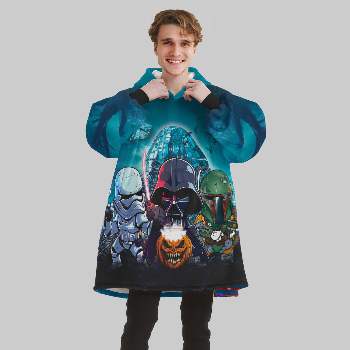 Custom Personalized Halloween Spooky Scifi Galaxy War Snug Oversized Wearable Hoodie Blanket