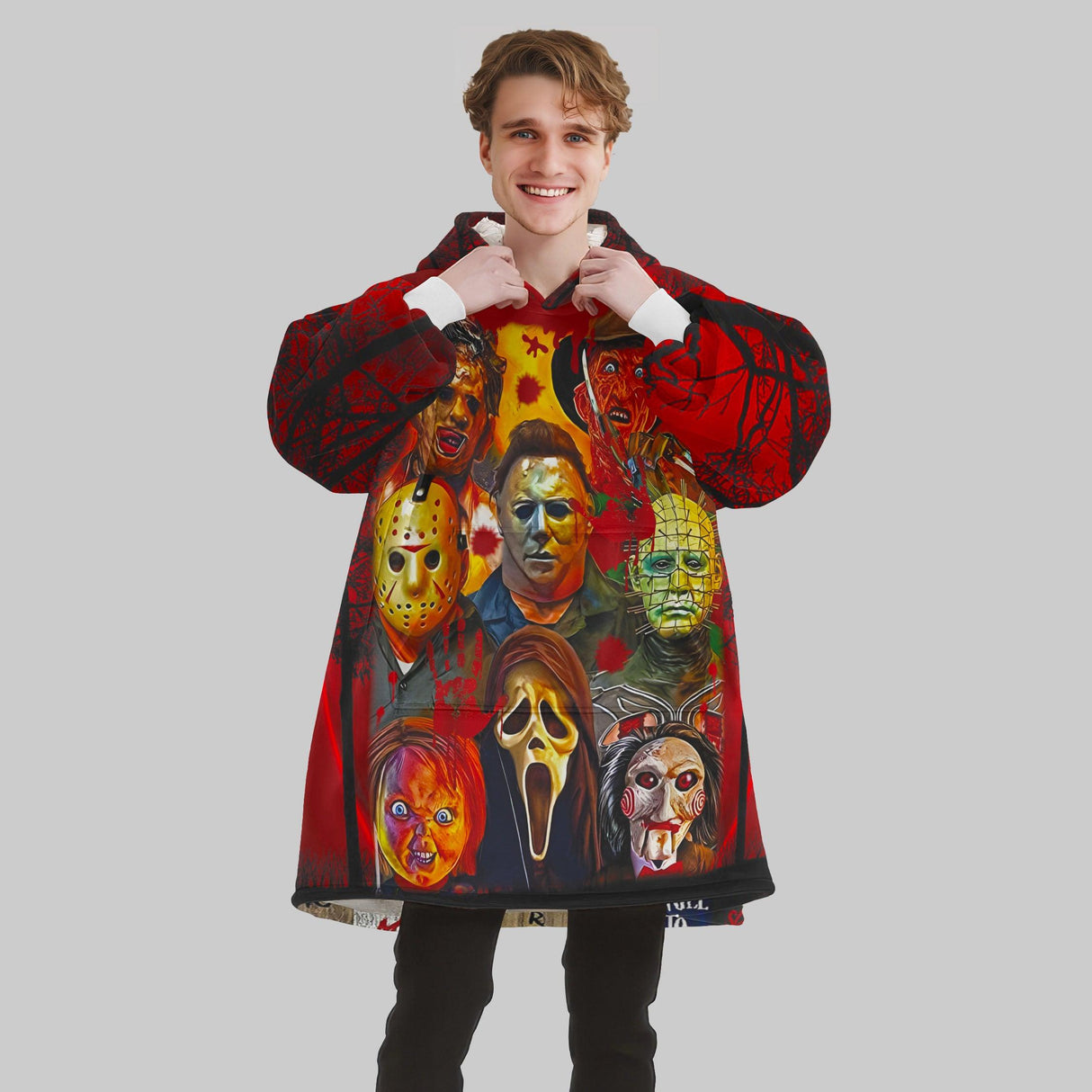 Custom Personalized Halloween Snug Oversized Wearable Hoodie Blanket